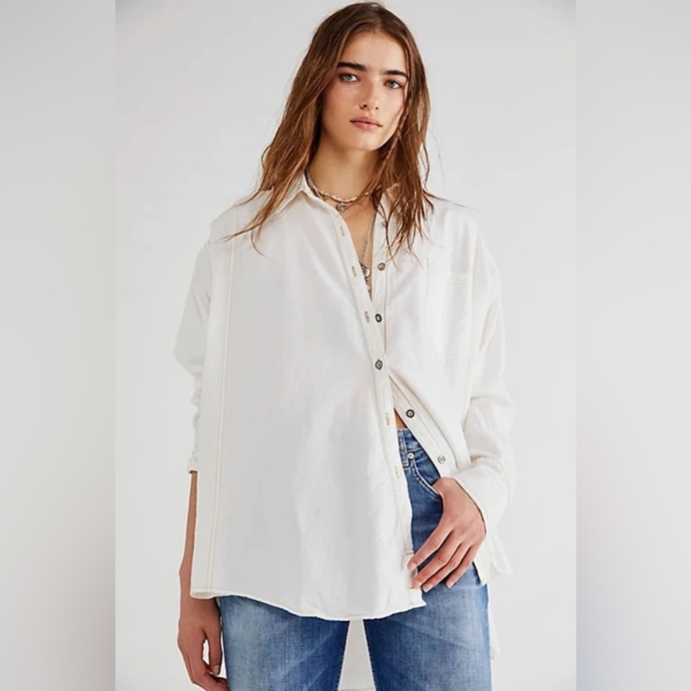 Free People white button down